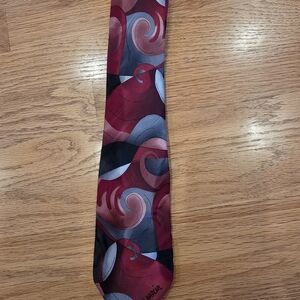 J. Garcia Burgundy and Black Artistic Tie